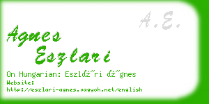 agnes eszlari business card